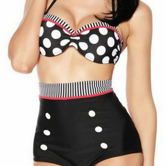 Polka dot high waisted bikini size M NWOT - Picture 6 of 6